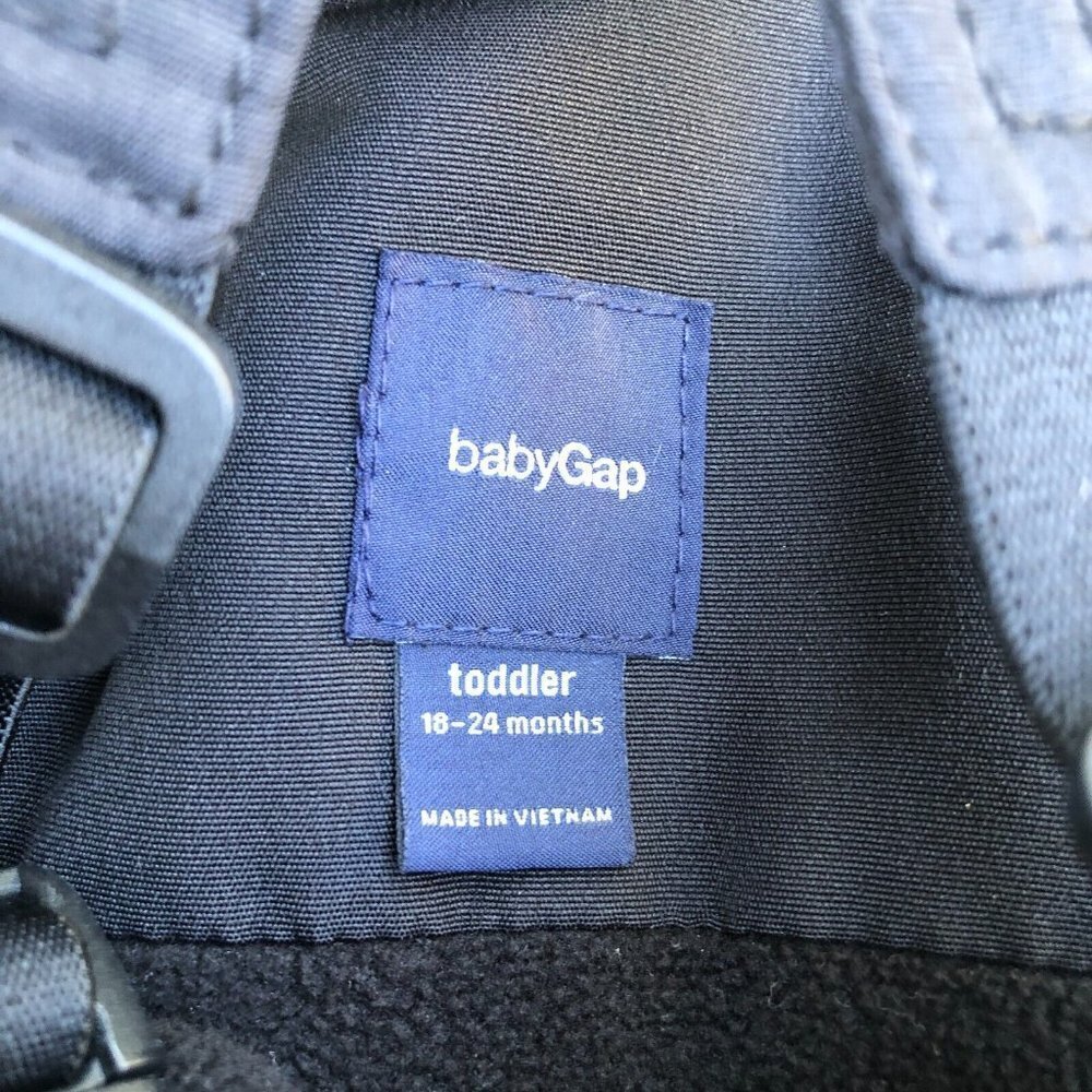 BABY GAP Snow Suit Bib Overalls One Piece Snow Toddler 18-24 Months Black​​​​ - Picture 6 of 8